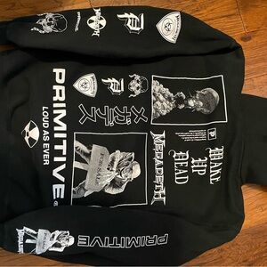 Megadeth & Primitive Black Graphic Hoodie size M